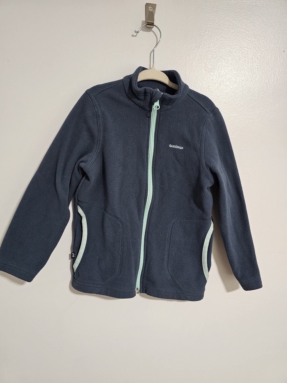 🧸2/20$ Quechua 4-5T Fleece Jacket Dusty Blue Kids Sweater